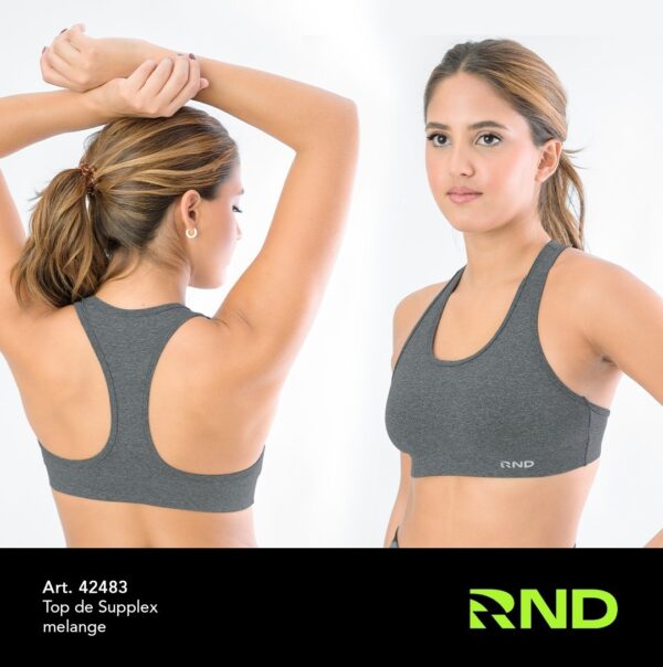 TOP DAMA GRIS OSCURO RONDINA
