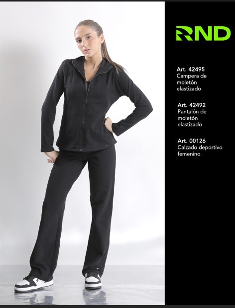 PANTALON DAMA NEGRO MOLETON RONDINA