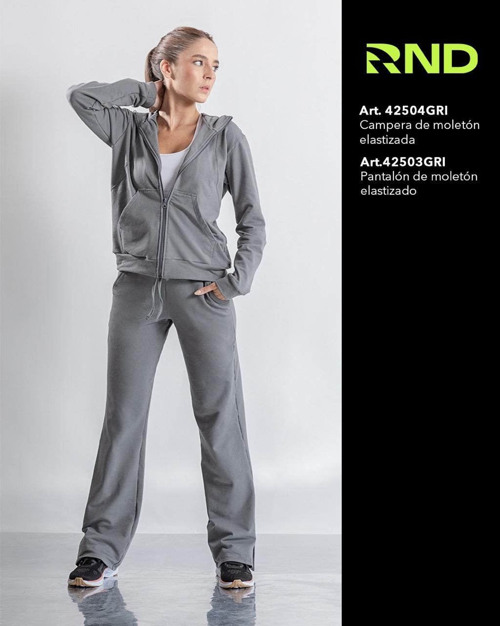 PANTALON DAMA GRIS MOLETON RONDINA