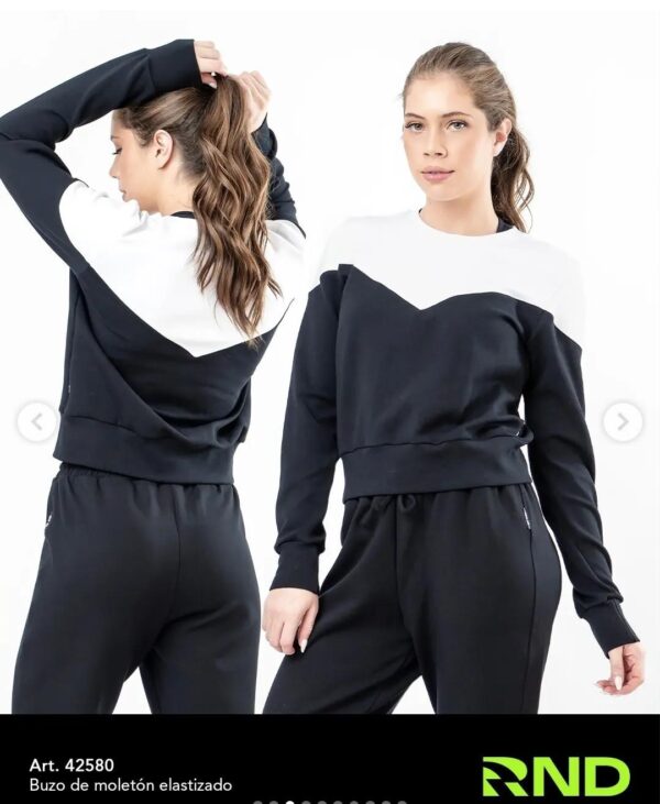 PULOVER DAMA NEGRO C/ BLANCO RONDINA