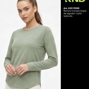 REMERA M/L DAMA GRIS CUELLO REDONDO RONDINA