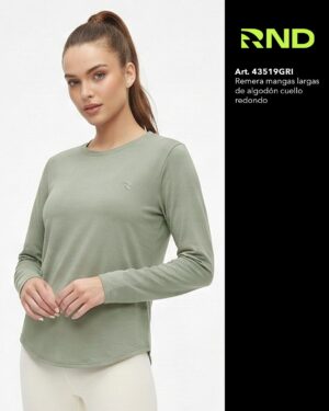 REMERA M/L DAMA GRIS CUELLO REDONDO RONDINA