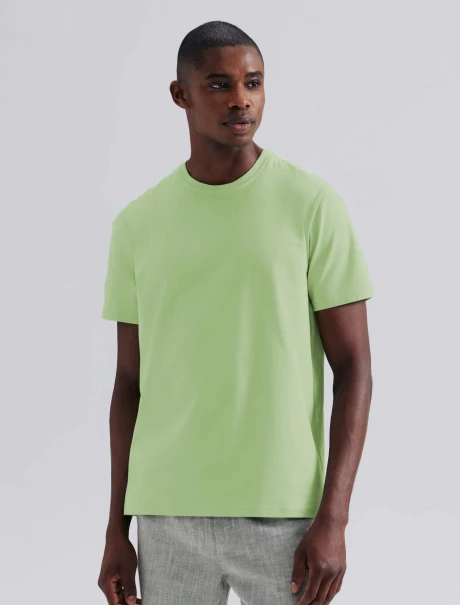 REMERA BASICA ALGODON CABALLERO VERDE LIMON HERING