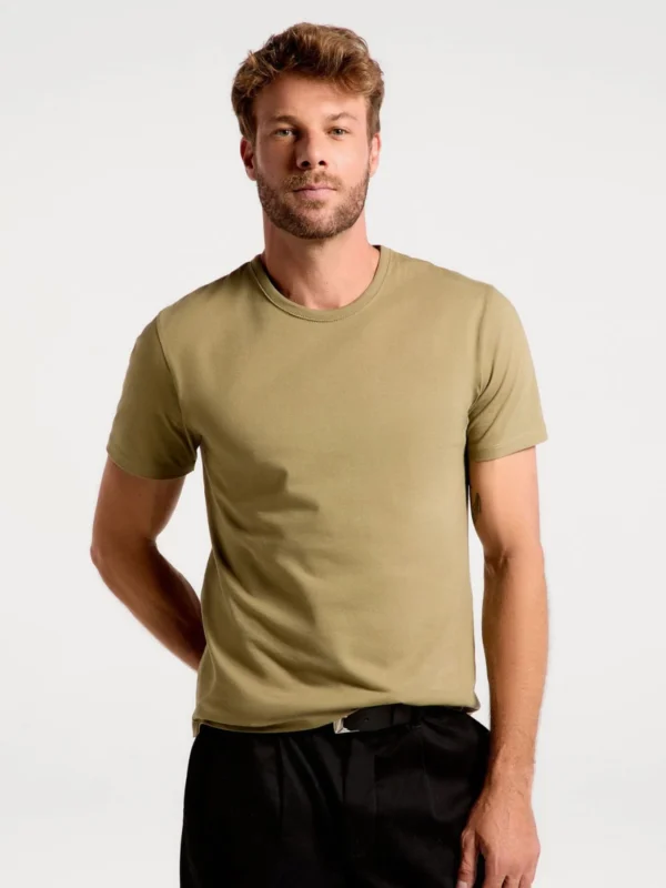 REMERA BASICA ALGODON CABALLERO VERDE HERING