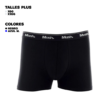 BOXER DE ALGODON TALLE PLUS AZUL Y NEGRO MASH