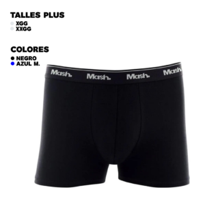 07140MASH BOXER DE ALGODON TALLE PLUS AZUL Y NEGRO MASH