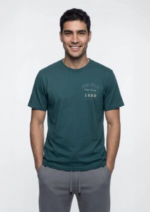 4F8730KEN-1 REMERA BASICA C/ DISEÑO VERDE HERING