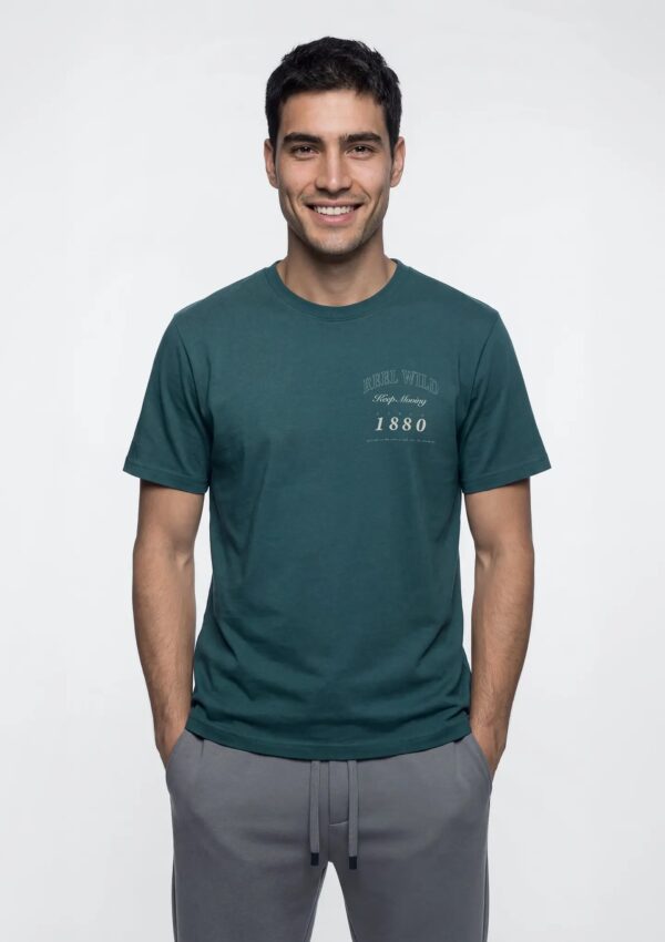 4F8730KEN-1 REMERA BASICA C/ DISEÑO VERDE HERING