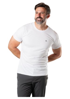 IB18481BLANCO-1 REMERA BÁSICA DE ALGODÓN CABALLERO COLOR BLANCO IBR FASHION