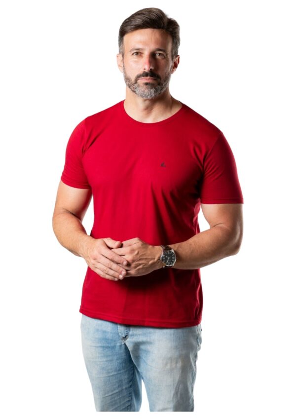 IB18481BORDO-1 REMERA BÁSICA DE ALGODÓN CABALLERO COLOR AZUL CLARO IBR FASHION