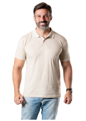 REMERA POLO CABALLERO ESTAMPADO COLOR KAKI IBR FASHION