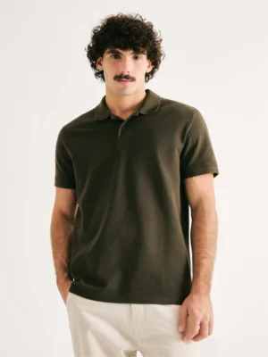 REMERA POLO PIQUET CABALLERO VERDE OSCURO HERING