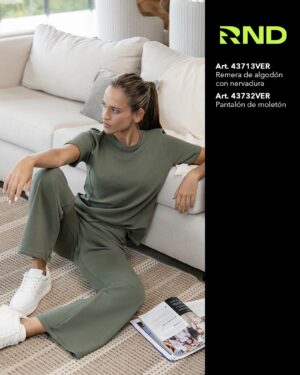 PANTALON DAMA MOLETON VERDE RONDINA
