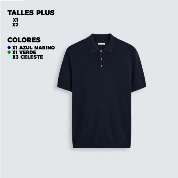 REMERA POLO CABALLERO AZUL VERDE CELESTE STYLE CLASSICS SEEDER