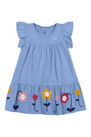 2117106851-1 VESTIDO NENA COLOR CELESTE CON FLOR ELIAN