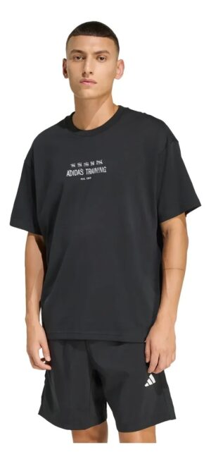 KB9399-1 REMERA DE ALGODÓN CABALLERO COLOR NEGRO ADIDAS